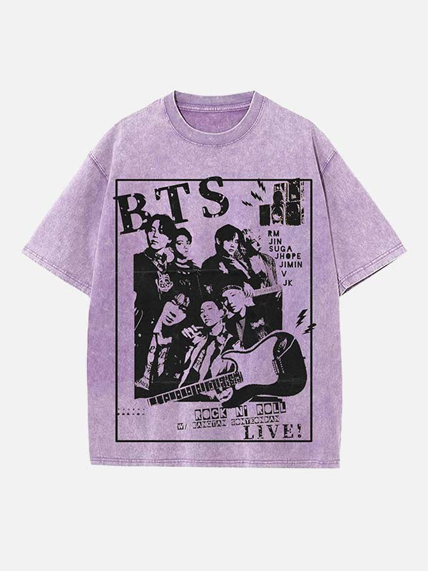 BTS Print Round Neck T-shirt