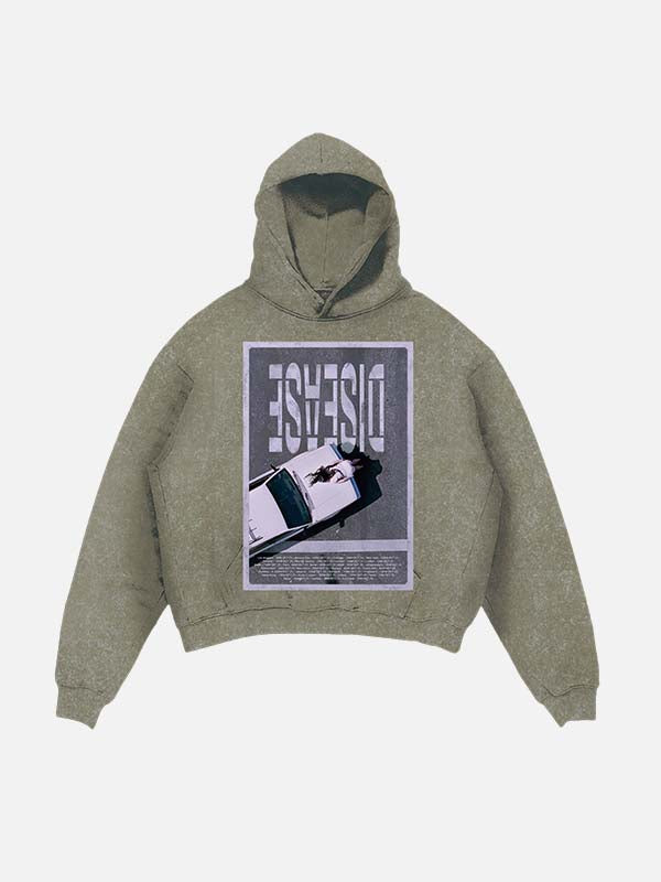 Lady Gaga Print Slant Pockets Hoodie