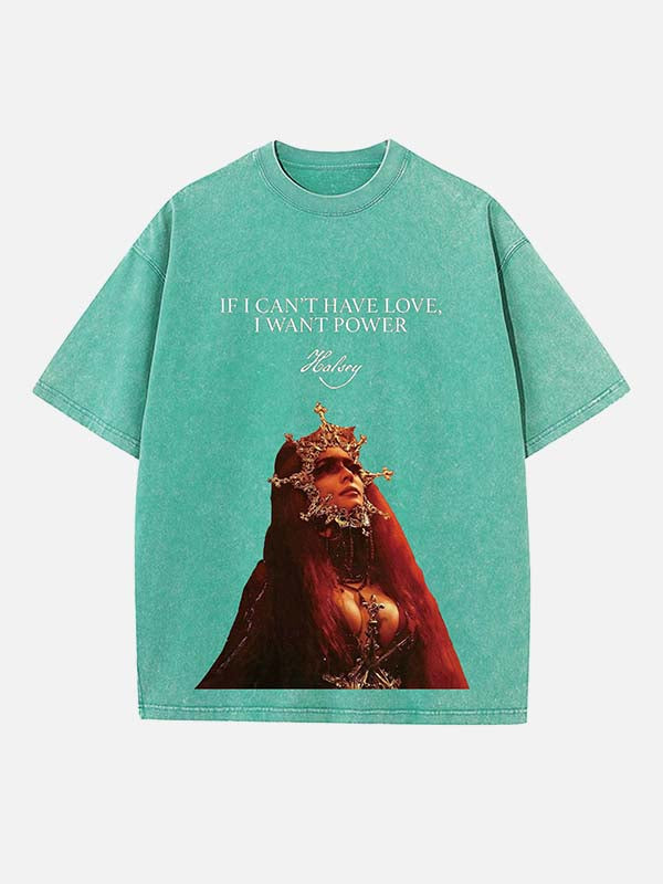 Halsey Print Round Neck T-shirt