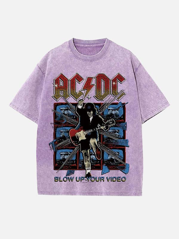 AC/DC Print Round Neck T-shirt