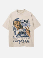 2Pac Print Round Neck T-shirt