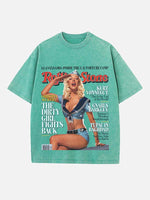 Christina Aguilera Print Round Neck T-shirt