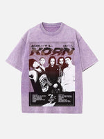 Korn Print Round Neck T-shirt