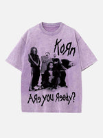 Korn Print Round Neck T-shirt