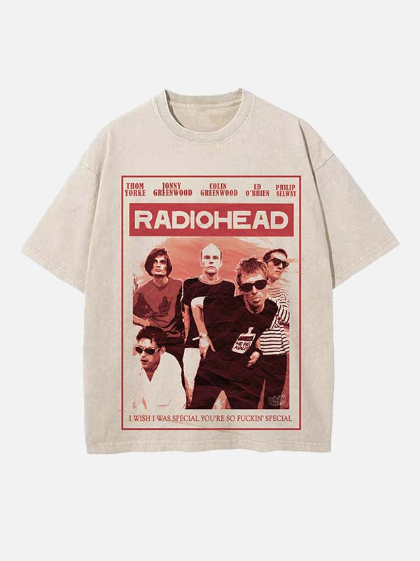 Radiohead Print Round Neck T-shirt