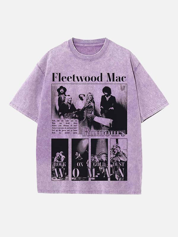 Fleetwood Mac Print Round Neck T-shirt