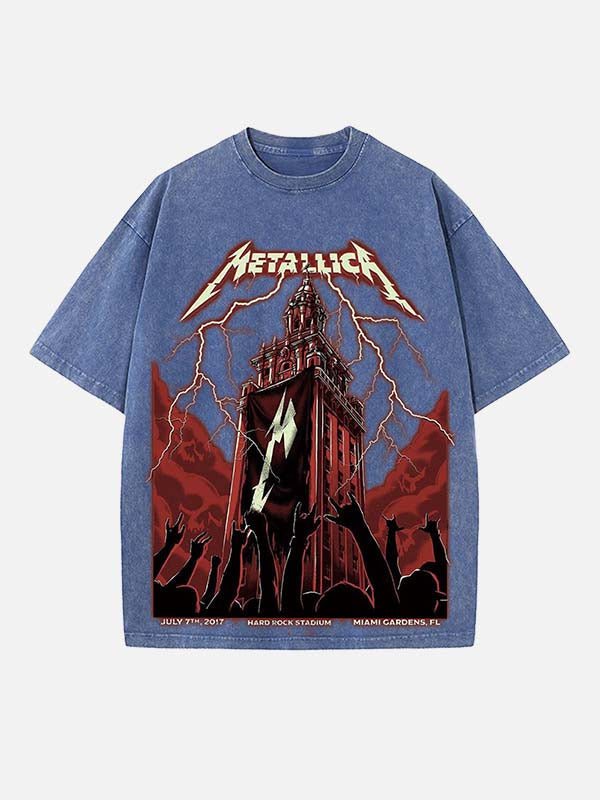 Metallica Print Round Neck T-shirt