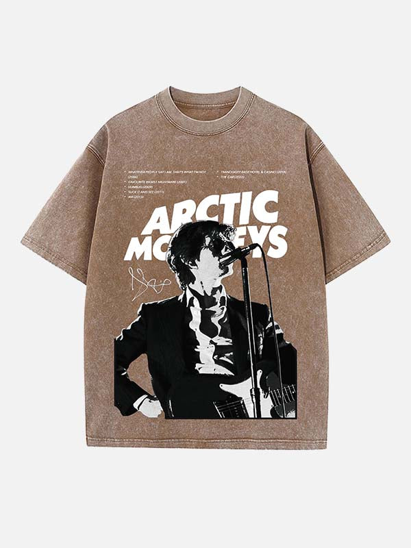 Arctic Monkeys Print Round Neck T-shirt