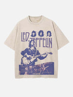 Led Zeppelin Print Round Neck T-shirt