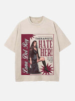 Lana Del Rey Print Round Neck T-shirt