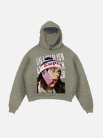 Billie Eilish Print Slant Pockets Hoodie