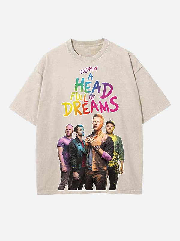 Coldplay Print Round Neck T-shirt