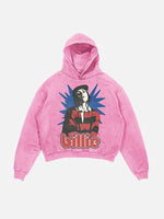 Billie Eilish Print Slant Pockets Hoodie