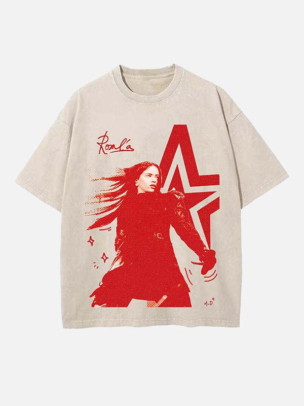 Rosalía Print Round Neck T-shirt