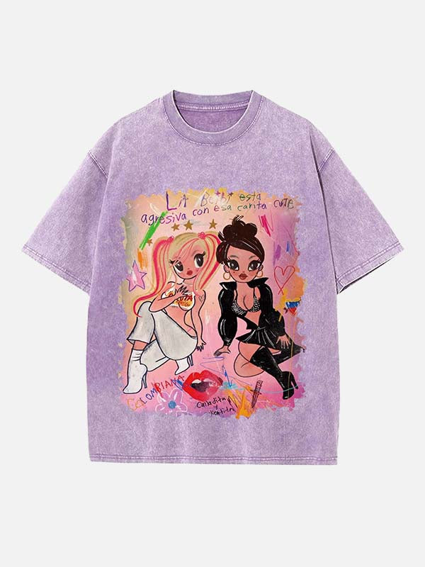 Karol G Print Round Neck T-shirt