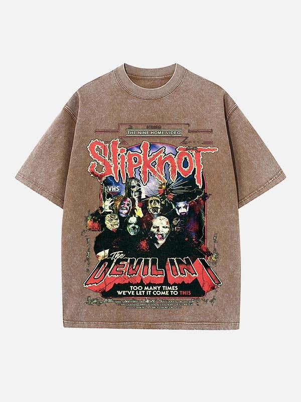 Slipknot Print Round Neck T-shirt