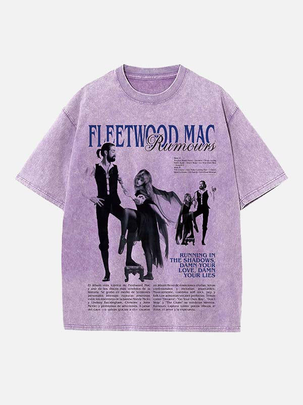Fleetwood Mac Print Round Neck T-shirt
