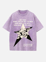 Led Zeppelin Print Round Neck T-shirt