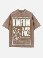 Korn Print Round Neck T-shirt