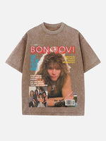 Bon Jovi Print Round Neck T-shirt