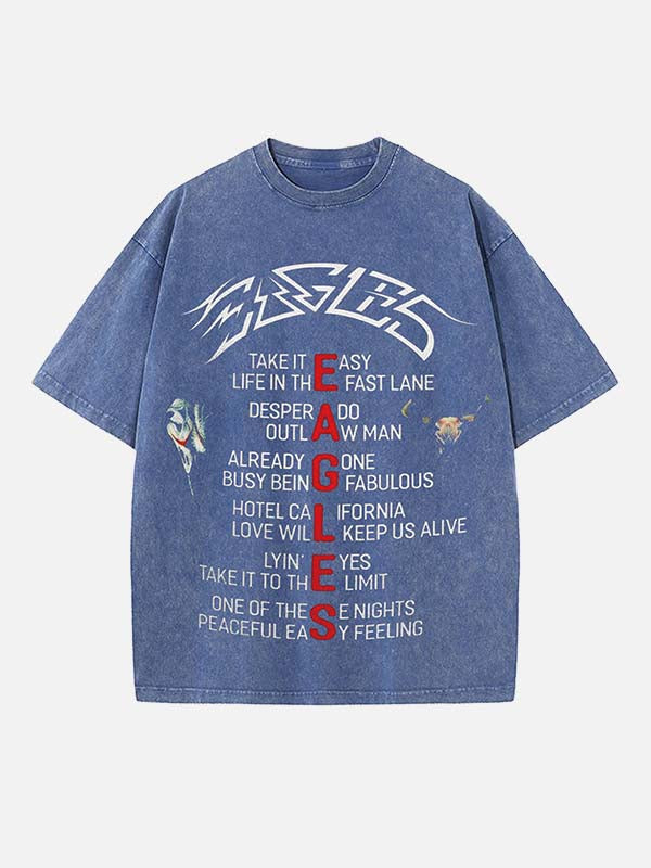 Eagles Print Round Neck T-shirt