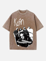 Korn Print Round Neck T-shirt