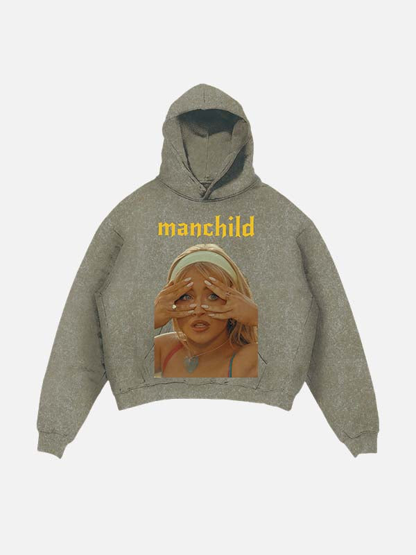 Sabrina Carpenter Print Slant Pockets Hoodie