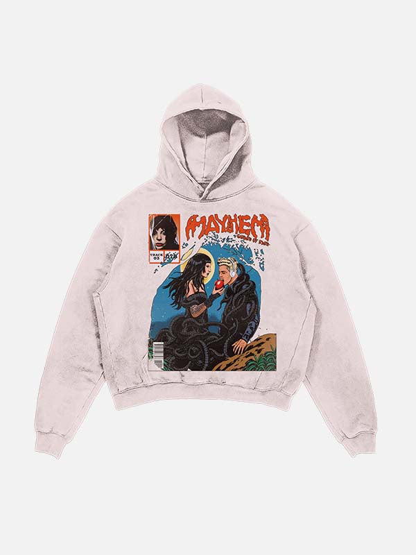 Lady Gaga Print Slant Pockets Hoodie