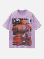 Led Zeppelin Print Round Neck T-shirt