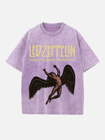 Led Zeppelin Print Round Neck T-shirt