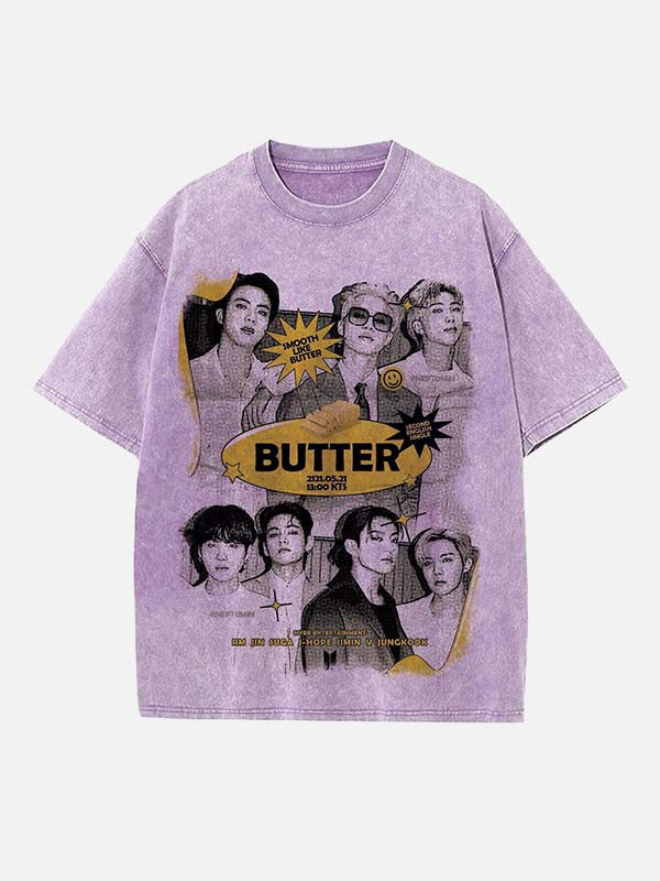 BTS Print Round Neck T-shirt