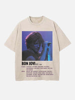 Bon Jovi Print Round Neck T-shirt
