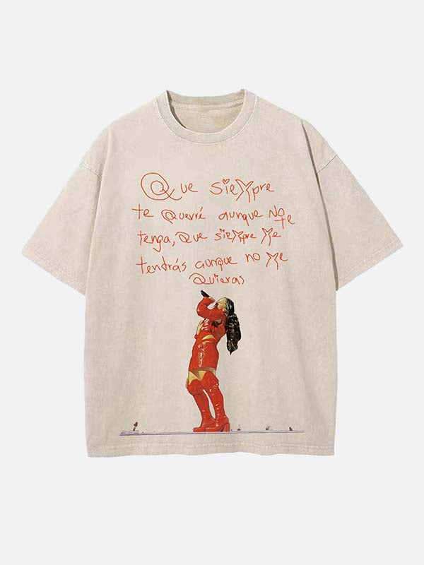 Rosalía Print Round Neck T-shirt