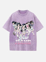 NewJeans Print Round Neck T-shirt