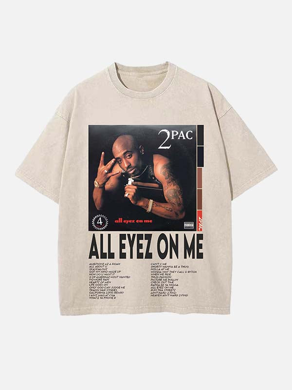 2Pac Print Round Neck T-shirt