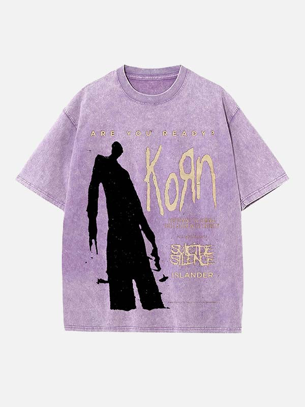 Korn Print Round Neck T-shirt