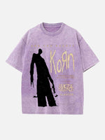Korn Print Round Neck T-shirt