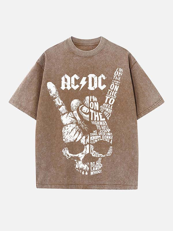 AC/DC Print Round Neck T-shirt