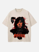 Lady Gaga Print Round Neck T-shirt