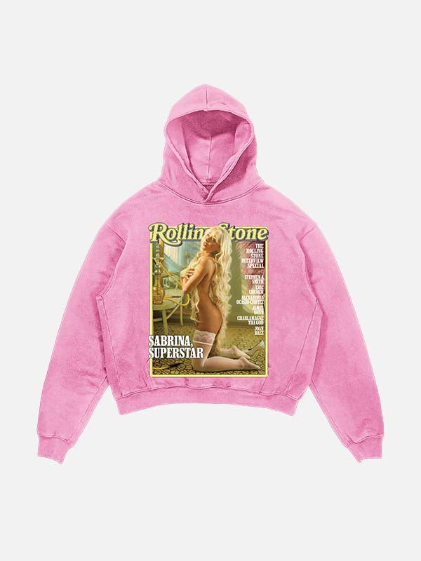 Sabrina Carpenter Print Slant Pockets Hoodie