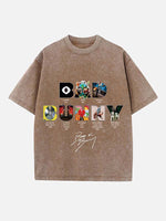 Bad Bunny Print Round Neck T-shirt