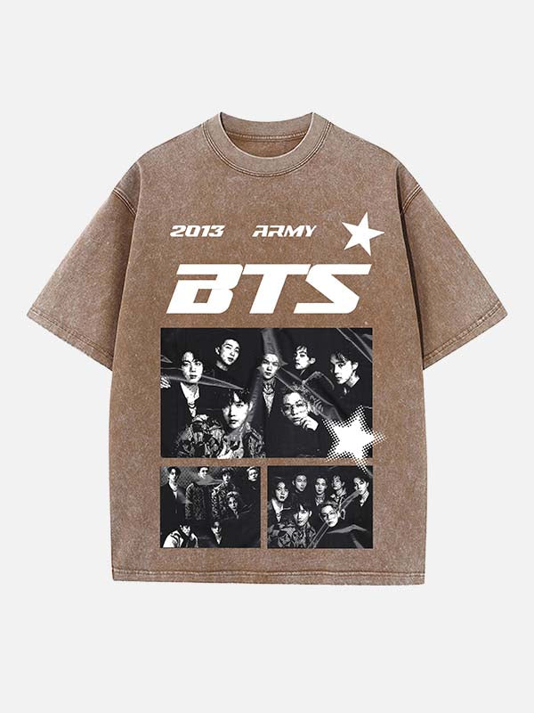 BTS Print Round Neck T-shirt
