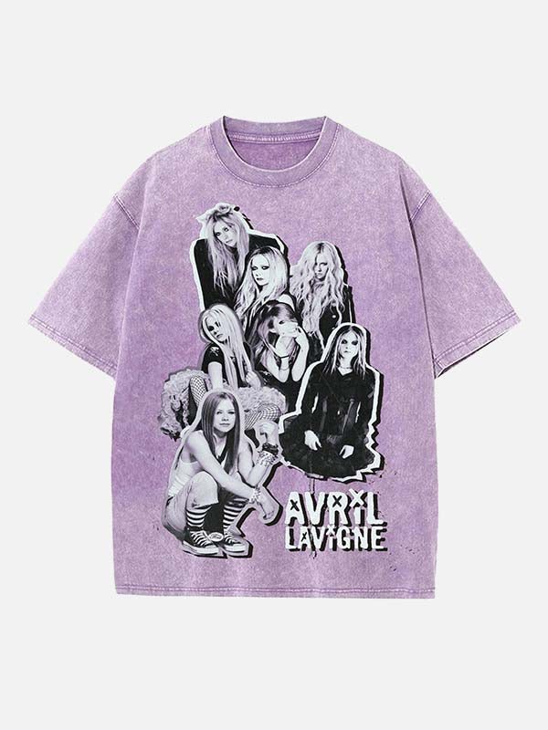 Avril Lavigne Print Round Neck T-shirt
