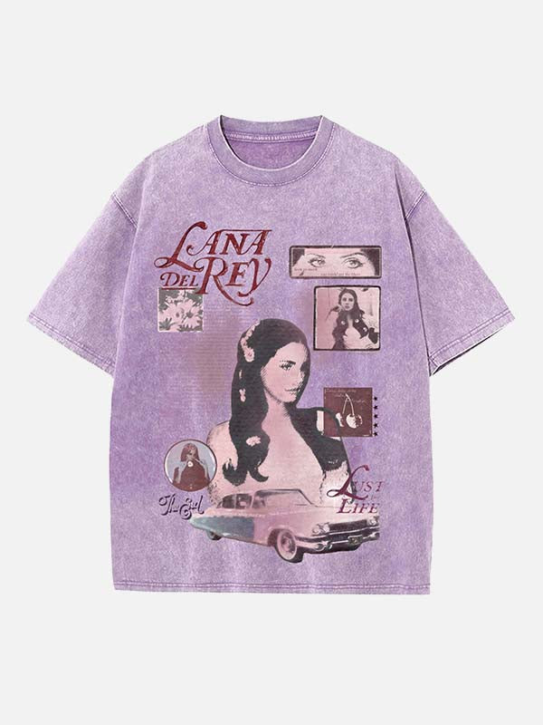 Lana Del Rey Print Round Neck T-shirt
