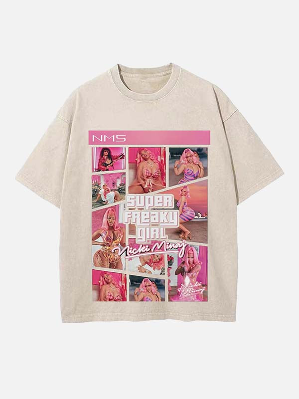 Nicki Minaj Print Round Neck T-shirt