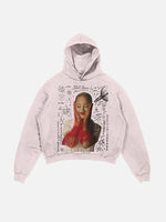 Ariana Grande Print Slant Pockets Hoodie