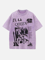 Queen Print Round Neck T-shirt