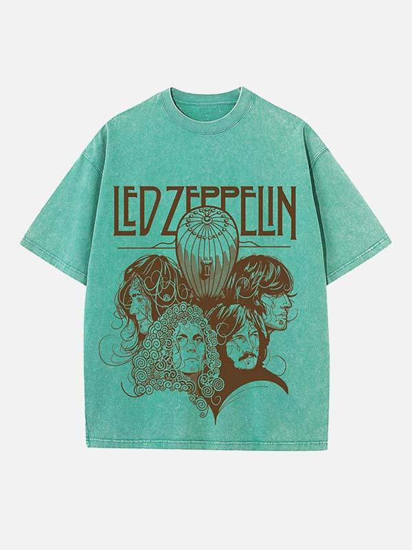 Led Zeppelin Print Round Neck T-shirt