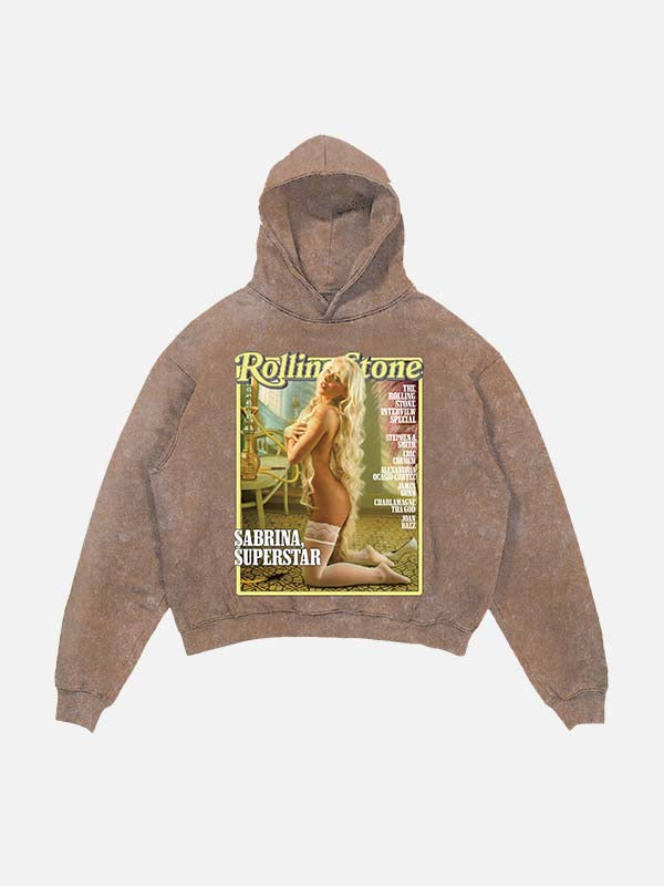 Sabrina Carpenter Print Slant Pockets Hoodie