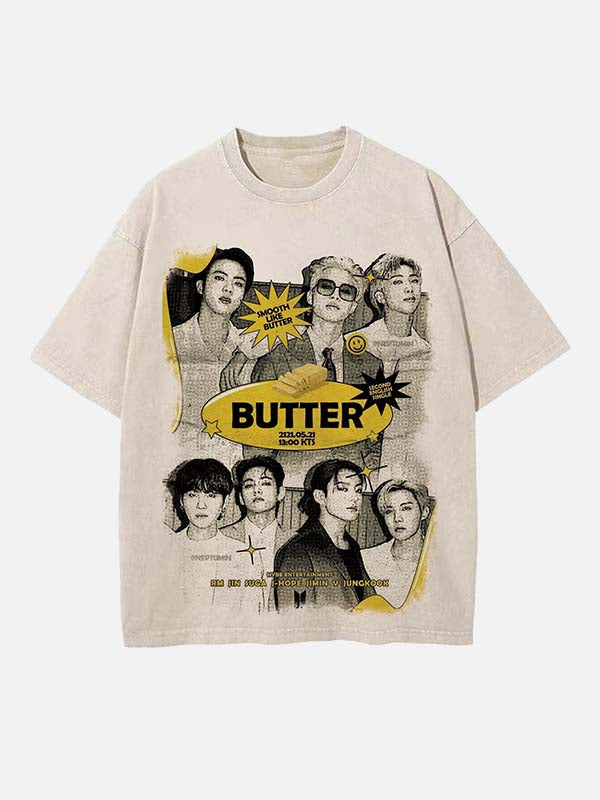 BTS Print Round Neck T-shirt